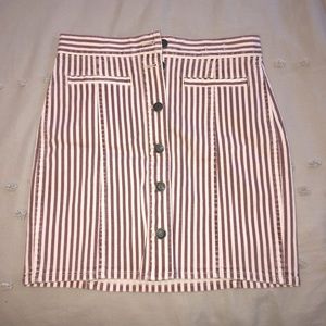 Madewell Red and White skirt NWOT